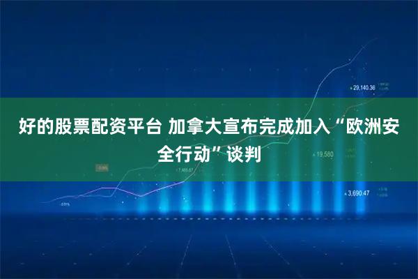 好的股票配资平台 加拿大宣布完成加入“欧洲安全行动”谈判